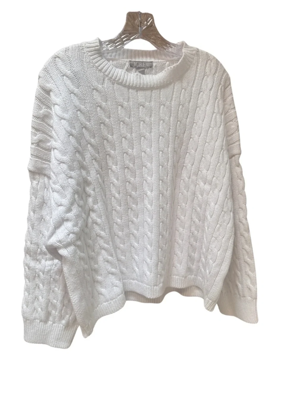 J. Crew White Cable Knit Sweater - Women's 2X